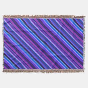 Diagonale Streifen in blau und lila Decke
