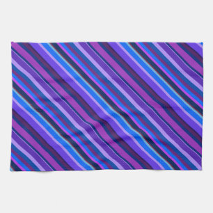 Diagonale Streifen in blau und lila Geschirrtuch