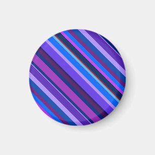 Diagonale Streifen in blau und lila Magnet