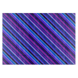 Diagonale Streifen in blau und lila Schneidebrett