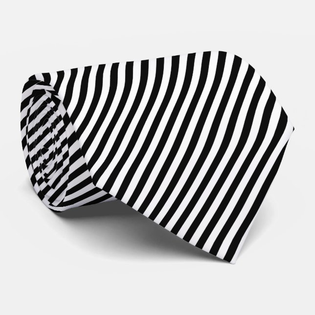 Diagonale Streifen in Schwarz und Weiß Krawatte (Gerollt)
