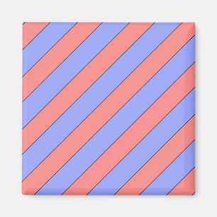 diagonale Streifen rosa und lila Magnet