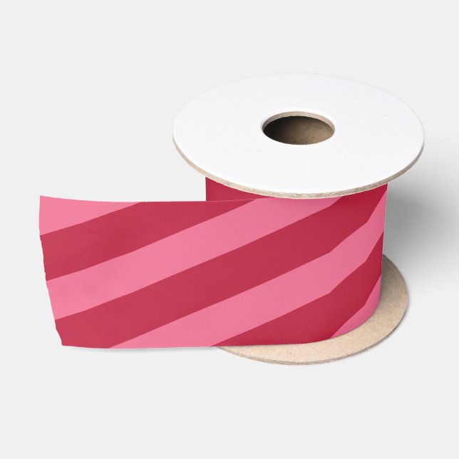 Diagonale Streifen rot und rosa Band 2 Yards Satinband (Spule)