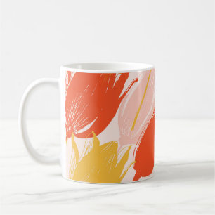Diagonale Tulips: Lichtfarbdesign. Kaffeetasse