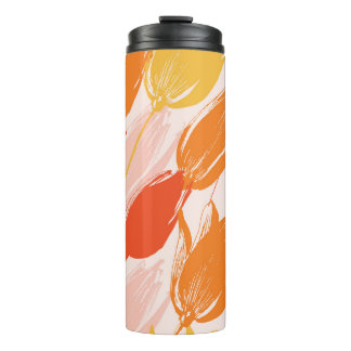 Diagonale Tulips: Lichtfarbdesign. Thermosbecher