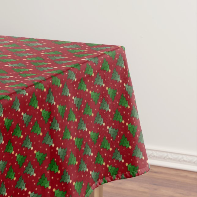 Diagonale Weihnachtsbäume mit Sternen auf Tischdecke (Beispiel)