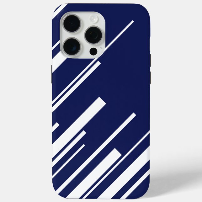 Diagonalen - Blau und Weiß Case-Mate iPhone Hülle (Rückseite)