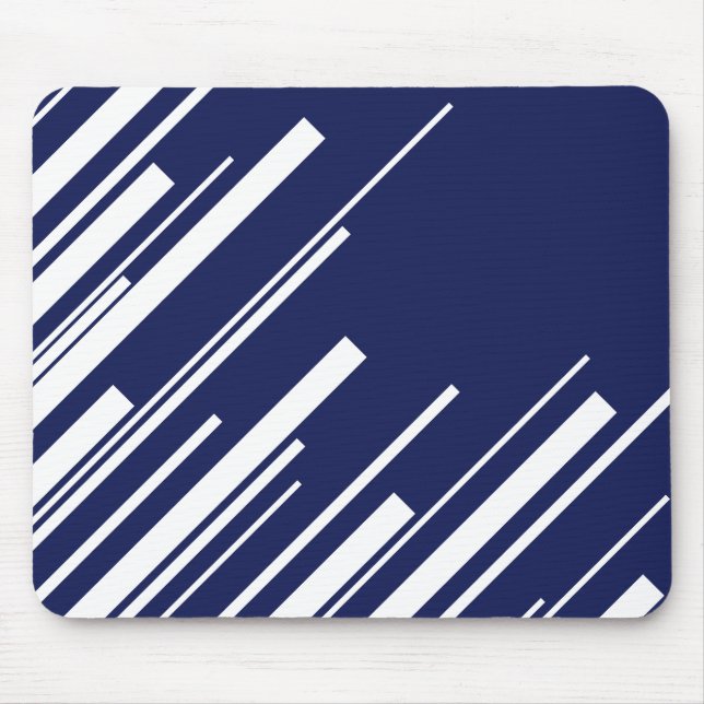 Diagonalen - Blau und Weiß Mousepad (Vorne)