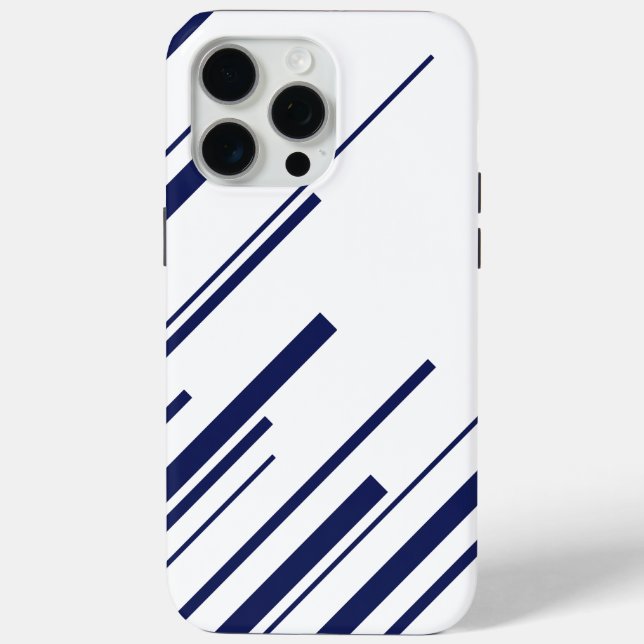 Diagonalen in Blau und Weiß Case-Mate iPhone Hülle (Rückseite)