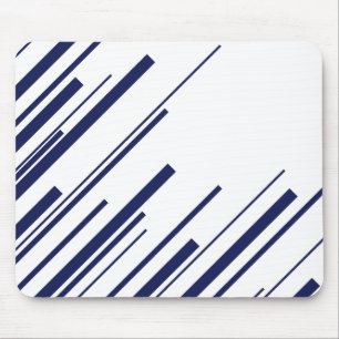 Diagonalen in Blau und Weiß Mousepad