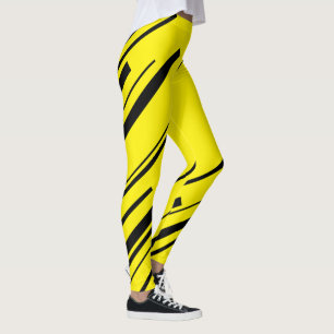 Diagonalen in Gelb und Schwarz Leggings
