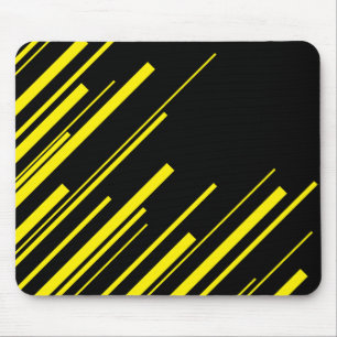 Diagonalen in Gelb und Schwarz Mousepad