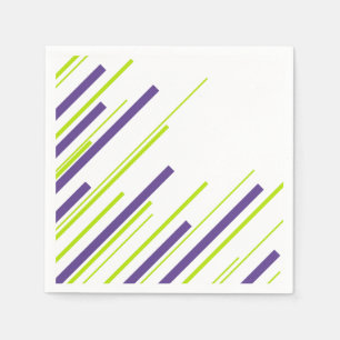 Diagonalen in Kalkgrün und Lila Serviette
