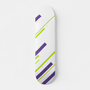 Diagonalen in Kalkgrün und Lila Skateboard
