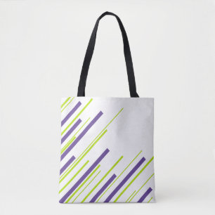 Diagonalen in Kalkgrün und Lila Tasche