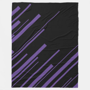 Diagonalen in Lila und schwarz Fleecedecke