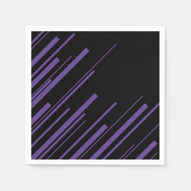 Diagonalen in Lila und schwarz Serviette (Vorderseite)