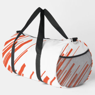 Diagonalen in Orange und Weiß Duffle Bag