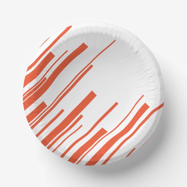Diagonalen in Orange und Weiß Pappteller (Vorderseite)