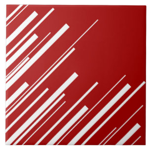 Diagonalen in Rot und Weiß Fliese
