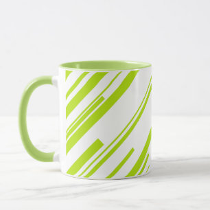 Diagonalen - Kalkgrün und Weiß Tasse