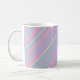 Diagonalen - Pastellrosa, Gelb, Lila und Grün Kaffeetasse