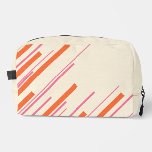 Diagonalen - Pink, Orange und Creme Waschbeutel