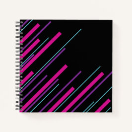 Diagonalen - rosa, Lila, blau und schwarz Notizbuch