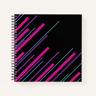 Diagonalen - rosa, Lila, blau und schwarz Notizbuch