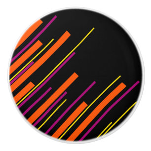 Diagonalen - Schwarz, Pink, Orange und Gelb Keramikknauf