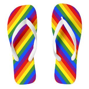 Diagonaler Regenbogenstreifen Muster LGBT-Prix Flip Flops