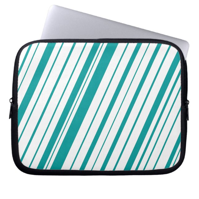 Diagonaler Streifen ~ Aquamarin Laptopschutzhülle (Vorderseite)