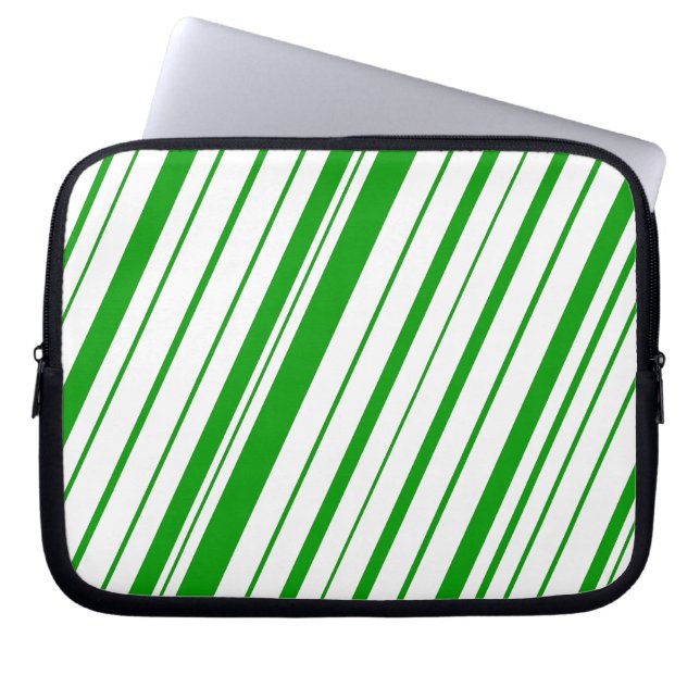 Diagonaler Streifen ~ grün Laptopschutzhülle (Vorderseite)