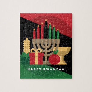 diagonaler Streifen Happy Kwanzaa