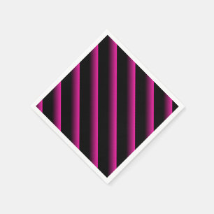 Diagonaler Streifen in Schwarz und Heiß rosa Serviette