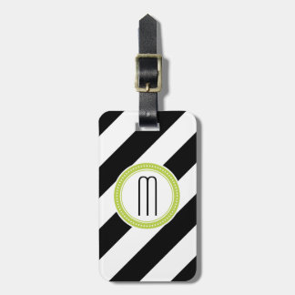Diagonaler Streifen-Monogramm-Gepäck-Umbau - Limon Gepäckanhänger
