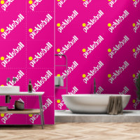 Diagonaler weißer PICKLEBALL-Text auf Hot Pink