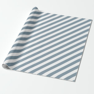 Diagonales blau-weiß gestreiftes Muster Geschenkpapier
