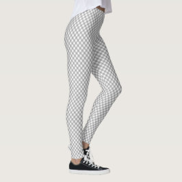 Diagonales grau-weißes Gingham-Muster Leggings