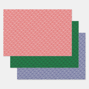 Diagonales griechisches Schlüssel-DIY-Muster und H Geschenkpapier Set