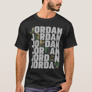 Diagonales Jordan-Tarnmuster grüne Tarnung T-Shirt