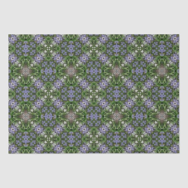 Diagonales quadratisches Blumenmuster Seidenpapier (Vorderseite)