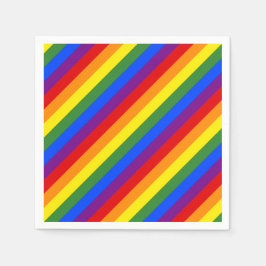Diagonales Rainbow Stripe Muster LGBT Pride Party Serviette