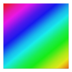 Diagonales Regenbogen-Gefälle Blau zu Grün 20x20 Poster