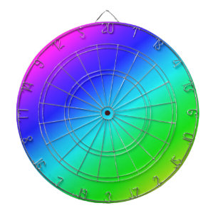 Diagonales Regenbogen-Gefälle Blau zu Grün Dartscheibe