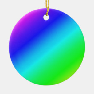 Diagonales Regenbogen-Gefälle Blau zu Grün Keramikornament