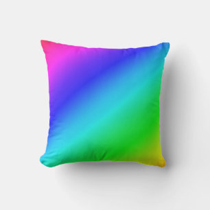 Diagonales Regenbogen-Gefälle Blau zu Grün Kissen