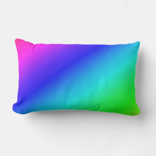Diagonales Regenbogen-Gefälle Blau zu Grün Lendenkissen
