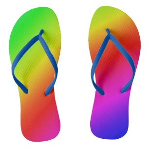 Diagonales Regenbogen-Gefälle Rot zu Grün Flip Flops