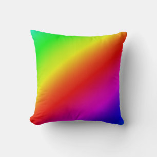 Diagonales Regenbogen-Gefälle Rot zu Grün Kissen
